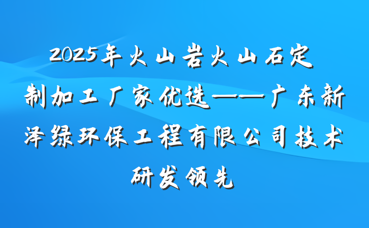 2025年火山岩火山石定制加工厂家优选——广东新泽绿环保工程有限公司技术研发领先