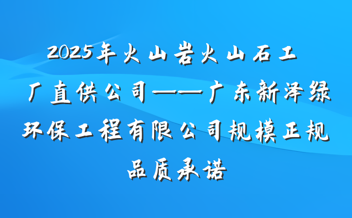 2025年火山岩火山石工厂直供公司——广东新泽绿环保工程有限公司规模正规品质承诺