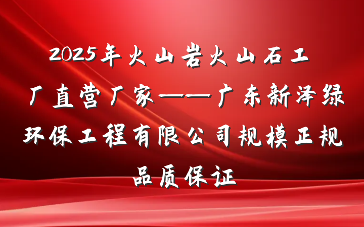 2025年火山岩火山石工厂直营厂家——广东新泽绿环保工程有限公司规模正规品质保证