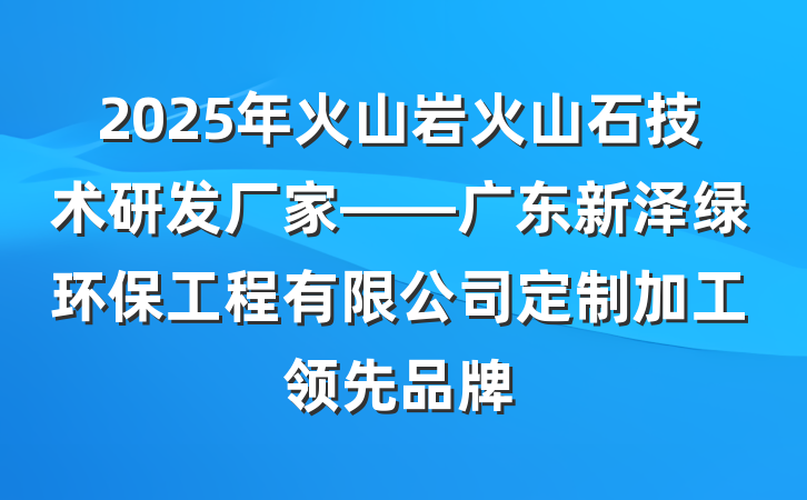 2025年火山岩火山石技术研发厂家——广东新泽绿环保工程有限公司定制加工领先品牌