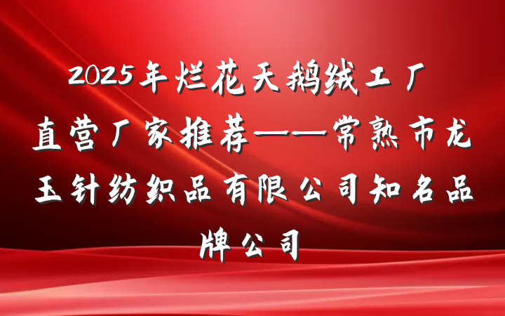 2025年烂花天鹅绒工厂直营厂家推荐——常熟市龙玉针纺织品有限公司知名品牌公司