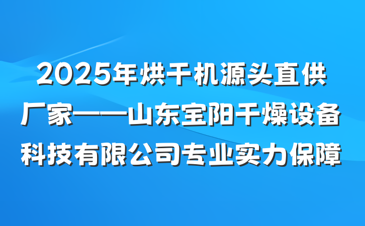 2025年烘干机源头直供厂家——山东宝阳干燥设备科技有限公司专业实力保障