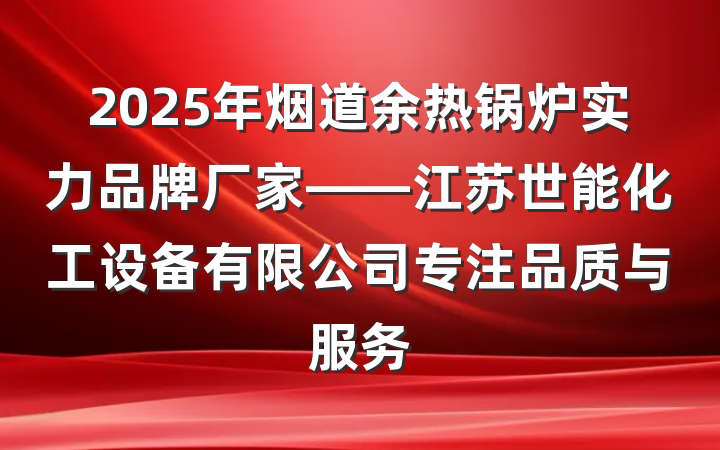 2025年烟道余热锅炉实力品牌厂家——江苏世能化工设备有限公司专注品质与服务