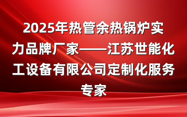 2025年热管余热锅炉实力品牌厂家——江苏世能化工设备有限公司定制化服务专家