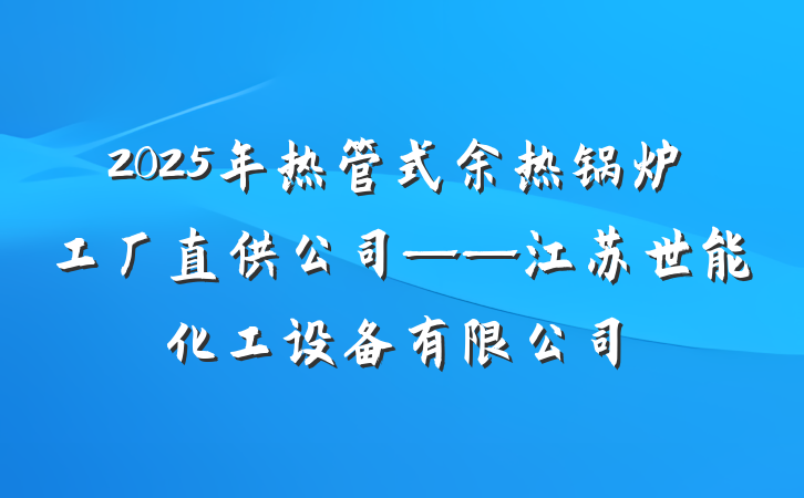 2025年热管式余热锅炉工厂直供公司——江苏世能化工设备有限公司