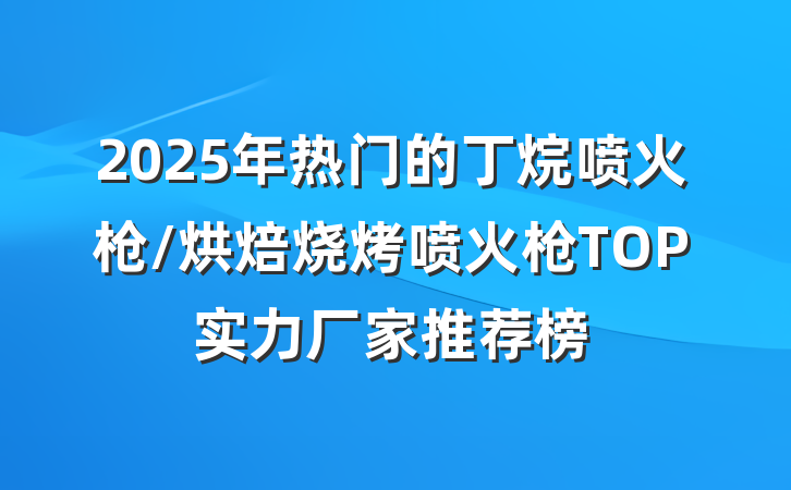 2025年热门的丁烷喷火枪/烘焙烧烤喷火枪TOP实力厂家推荐榜
