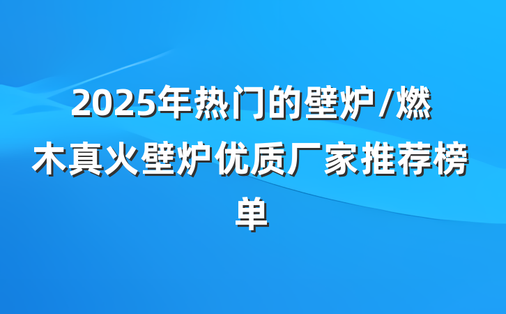 2025年热门的壁炉/燃木真火壁炉优质厂家推荐榜单