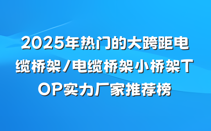 2025年热门的大跨距电缆桥架/电缆桥架小桥架TOP实力厂家推荐榜