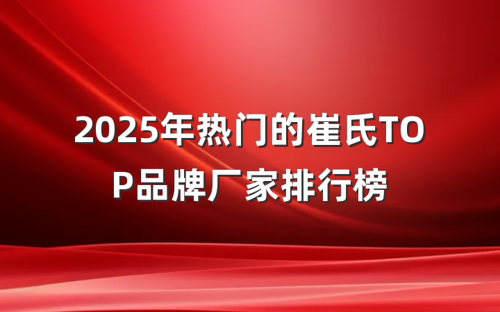 2025年热门的崔氏TOP品牌厂家排行榜