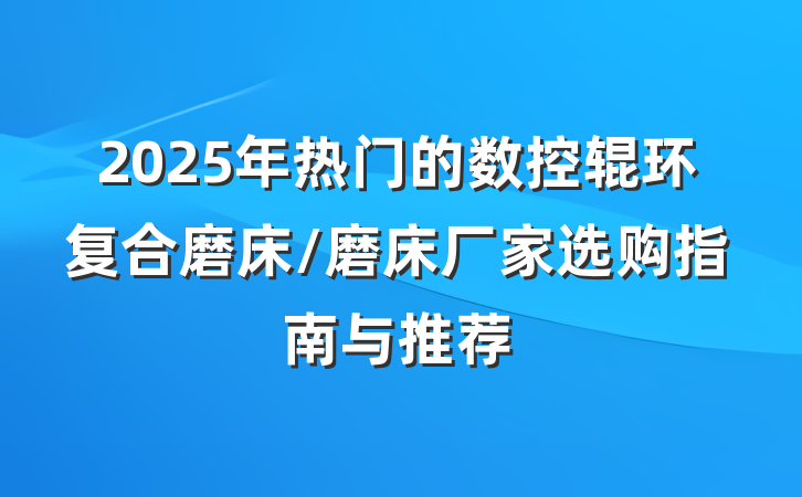 2025年热门的数控辊环复合磨床/磨床厂家选购指南与推荐