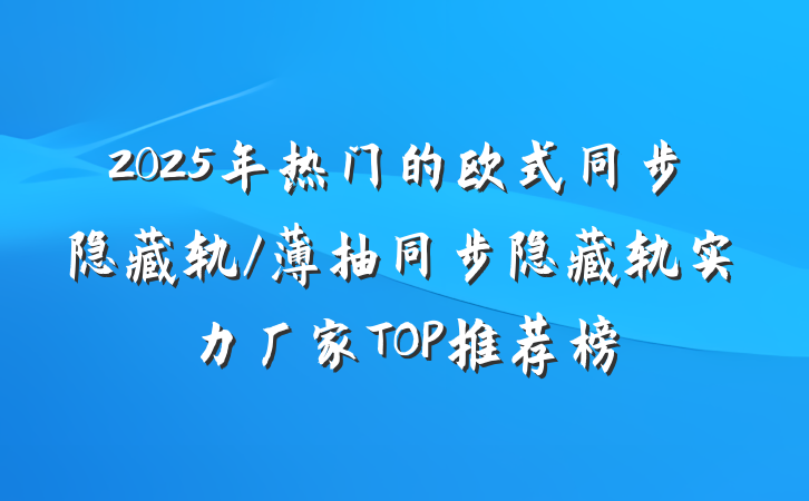 2025年热门的欧式同步隐藏轨/薄抽同步隐藏轨实力厂家TOP推荐榜