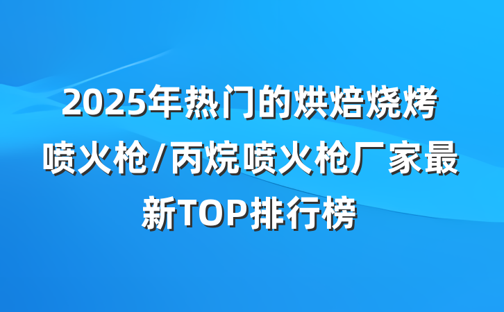2025年热门的烘焙烧烤喷火枪/丙烷喷火枪厂家最新TOP排行榜