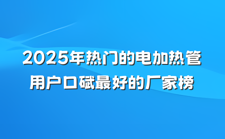 2025年热门的电加热管用户口碑最好的厂家榜