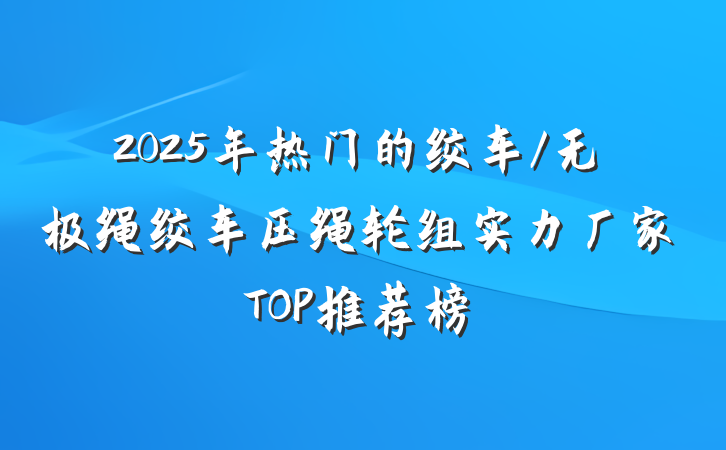 2025年热门的绞车/无极绳绞车压绳轮组实力厂家TOP推荐榜
