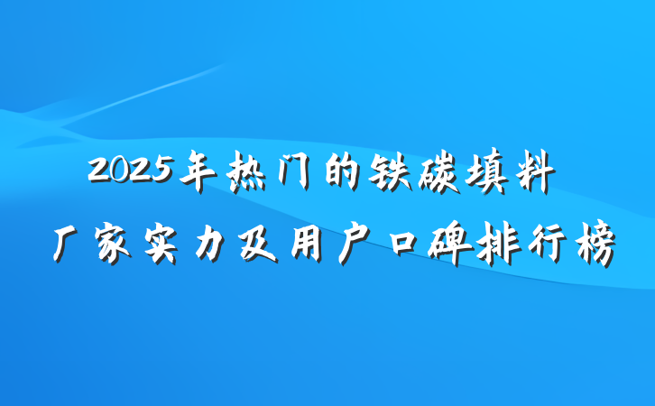 2025年热门的铁碳填料厂家实力及用户口碑排行榜