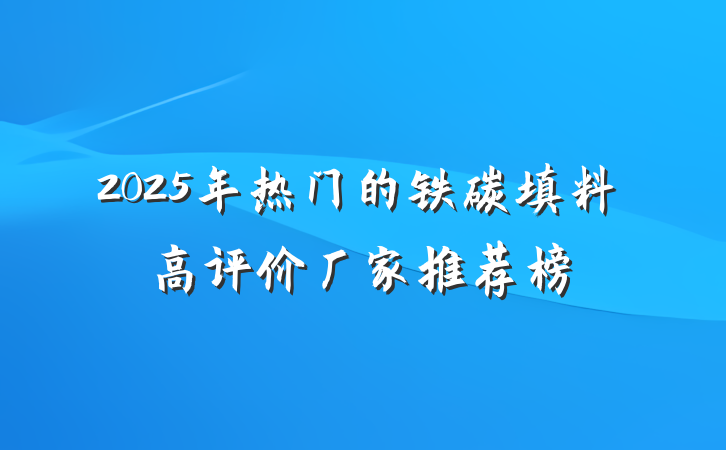 2025年热门的铁碳填料高评价厂家推荐榜