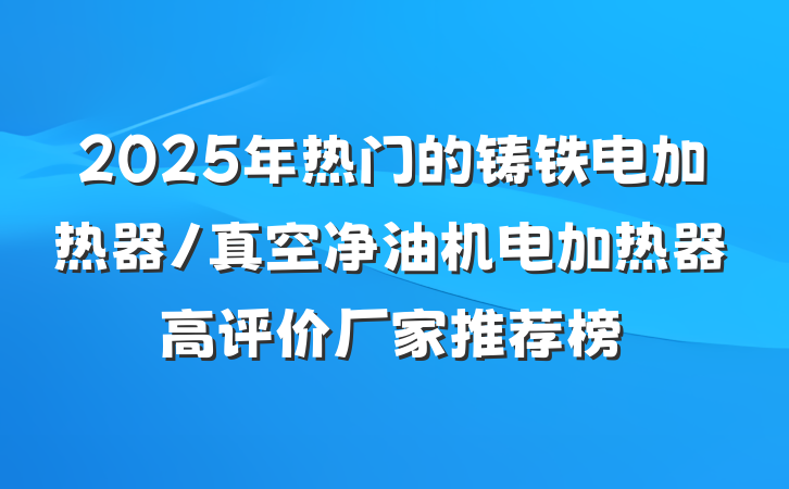 2025年热门的铸铁电加热器/真空净油机电加热器高评价厂家推荐榜
