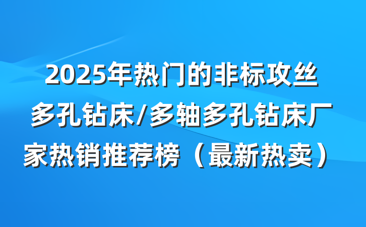 2025年热门的非标攻丝多孔钻床/多轴多孔钻床厂家热销推荐榜(最新热卖)