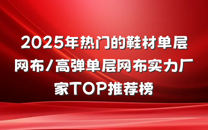2025年热门的鞋材单层网布/高弹单层网布实力厂家TOP推荐榜