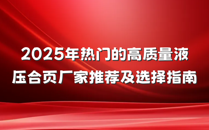 2025年热门的高质量液压合页厂家推荐及选择指南