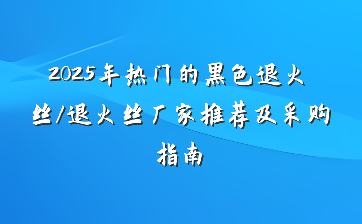 2025年热门的黑色退火丝/退火丝厂家推荐及采购指南