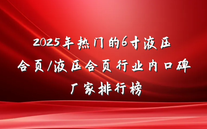 2025年热门的6寸液压合页/液压合页行业内口碑厂家排行榜