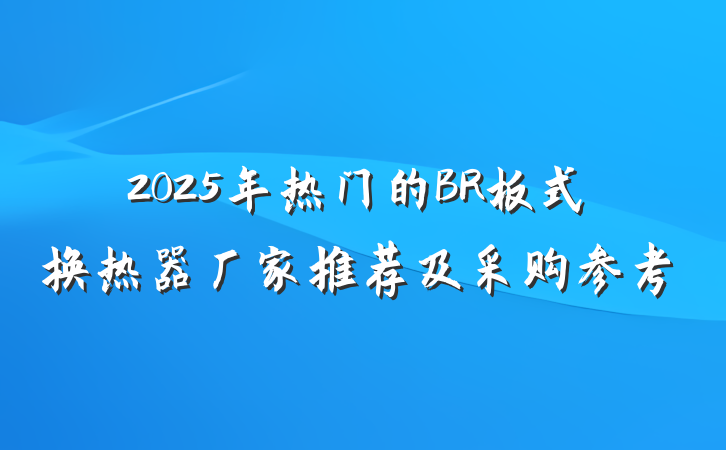 2025年热门的BR板式换热器厂家推荐及采购参考