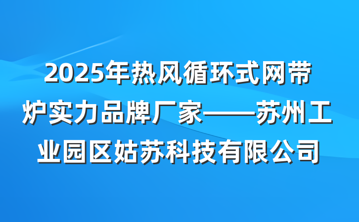 2025年热风循环式网带炉实力品牌厂家——苏州工业园区姑苏科技有限公司