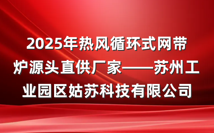 2025年热风循环式网带炉源头直供厂家——苏州工业园区姑苏科技有限公司