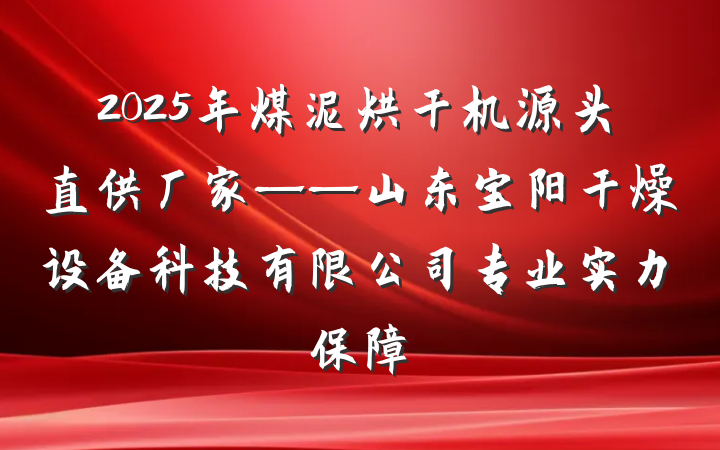 2025年煤泥烘干机源头直供厂家——山东宝阳干燥设备科技有限公司专业实力保障