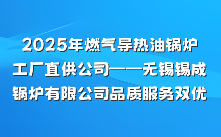 2025年燃气导热油锅炉工厂直供公司——无锡锡成锅炉有限公司品质服务双优