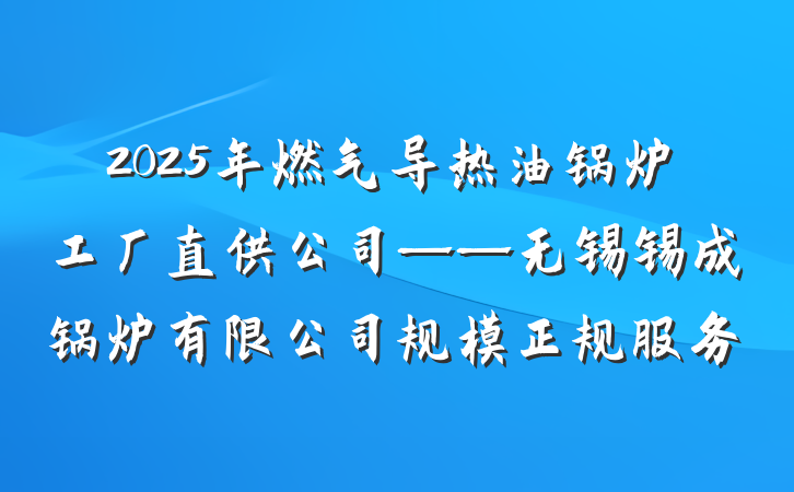 2025年燃气导热油锅炉工厂直供公司——无锡锡成锅炉有限公司规模正规服务