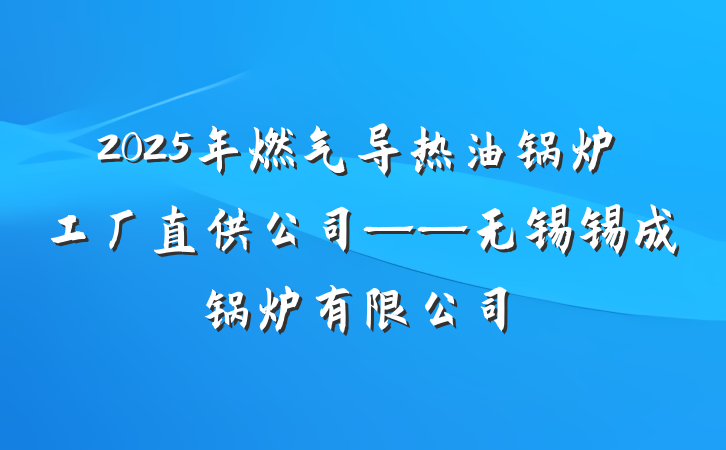 2025年燃气导热油锅炉工厂直供公司——无锡锡成锅炉有限公司