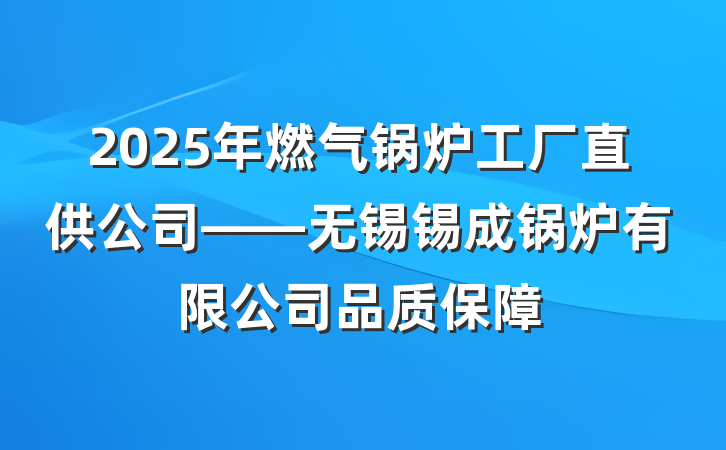 2025年燃气锅炉工厂直供公司——无锡锡成锅炉有限公司品质保障