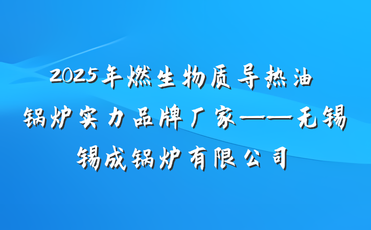 2025年燃生物质导热油锅炉实力品牌厂家——无锡锡成锅炉有限公司