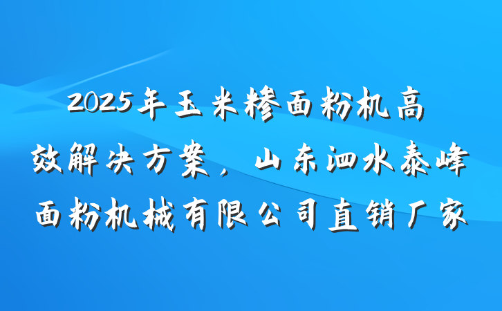 2025年玉米糁面粉机高效解决方案,山东泗水泰峰面粉机械有限公司直销厂家