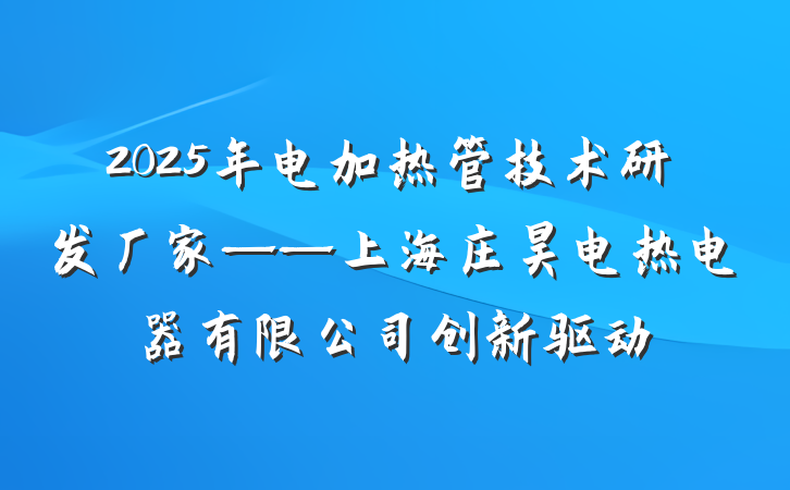 2025年电加热管技术研发厂家——上海庄昊电热电器有限公司创新驱动