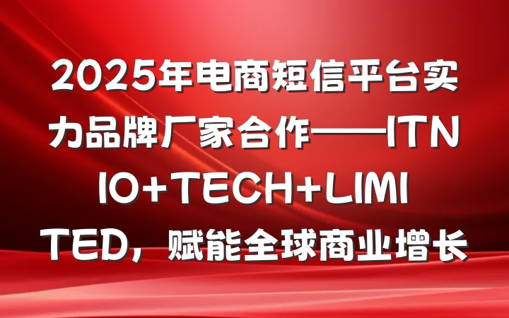 2025年电商短信平台实力品牌厂家合作——ITNIO TECH LIMITED，赋能全球商业增长