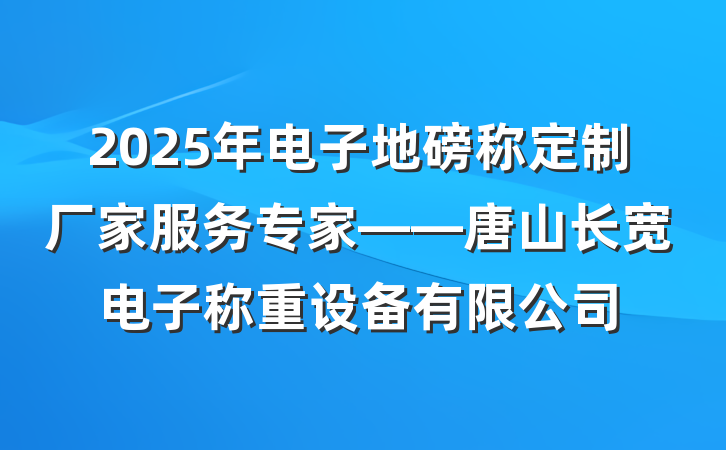 2025年电子地磅称定制厂家服务专家——唐山长宽电子称重设备有限公司