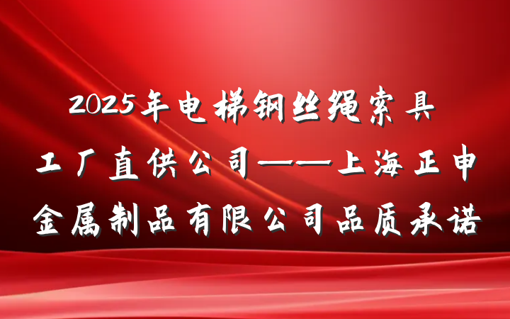 2025年电梯钢丝绳索具工厂直供公司——上海正申金属制品有限公司品质承诺