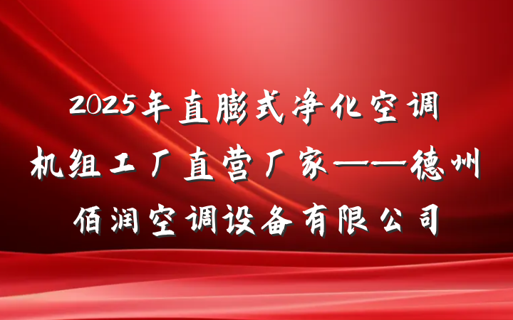2025年直膨式净化空调机组工厂直营厂家——德州佰润空调设备有限公司