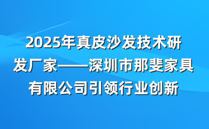 2025年真皮沙发技术研发厂家——深圳市那斐家具有限公司引领行业创新
