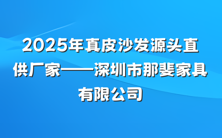 2025年真皮沙发源头直供厂家——深圳市那斐家具有限公司