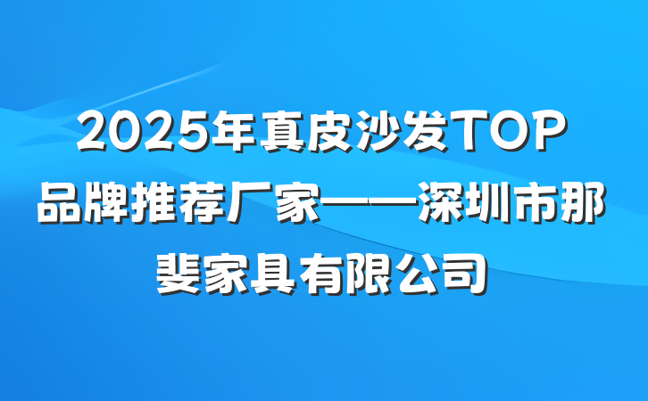 2025年真皮沙发TOP品牌推荐厂家——深圳市那斐家具有限公司
