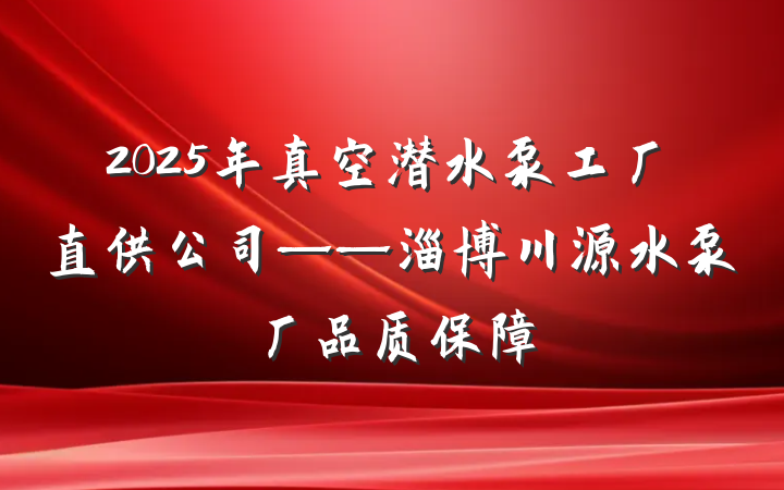2025年真空潜水泵工厂直供公司——淄博川源水泵厂品质保障