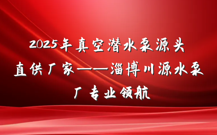 2025年真空潜水泵源头直供厂家——淄博川源水泵厂专业领航