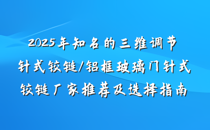 2025年知名的三维调节针式铰链/铝框玻璃门针式铰链厂家推荐及选择指南