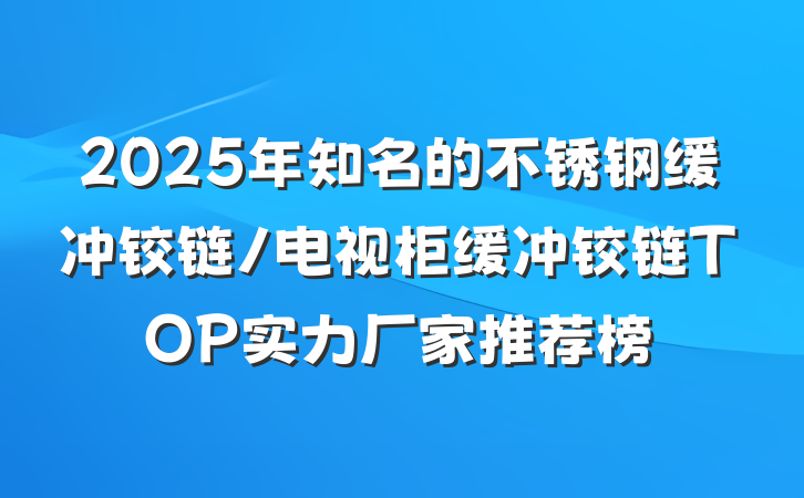 2025年知名的不锈钢缓冲铰链/电视柜缓冲铰链TOP实力厂家推荐榜