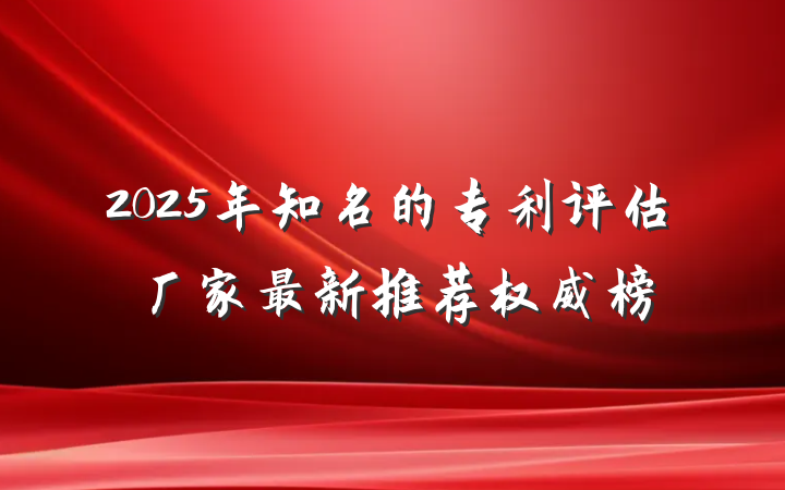 2025年知名的专利评估厂家最新推荐权威榜