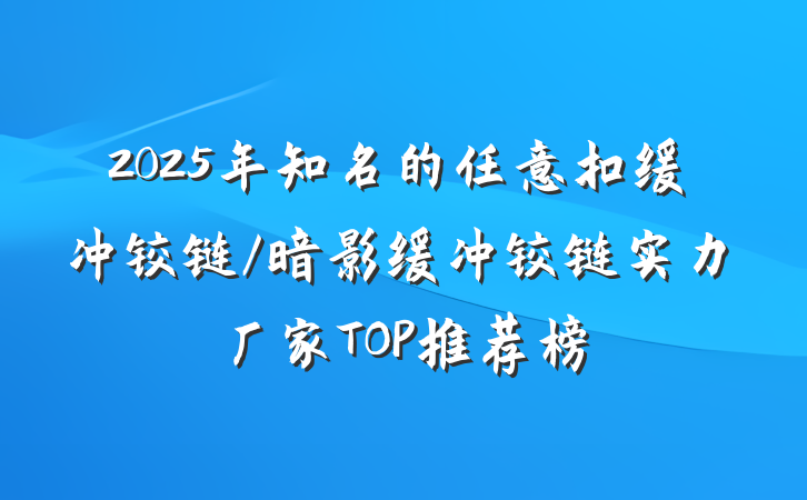 2025年知名的任意扣缓冲铰链/暗影缓冲铰链实力厂家TOP推荐榜